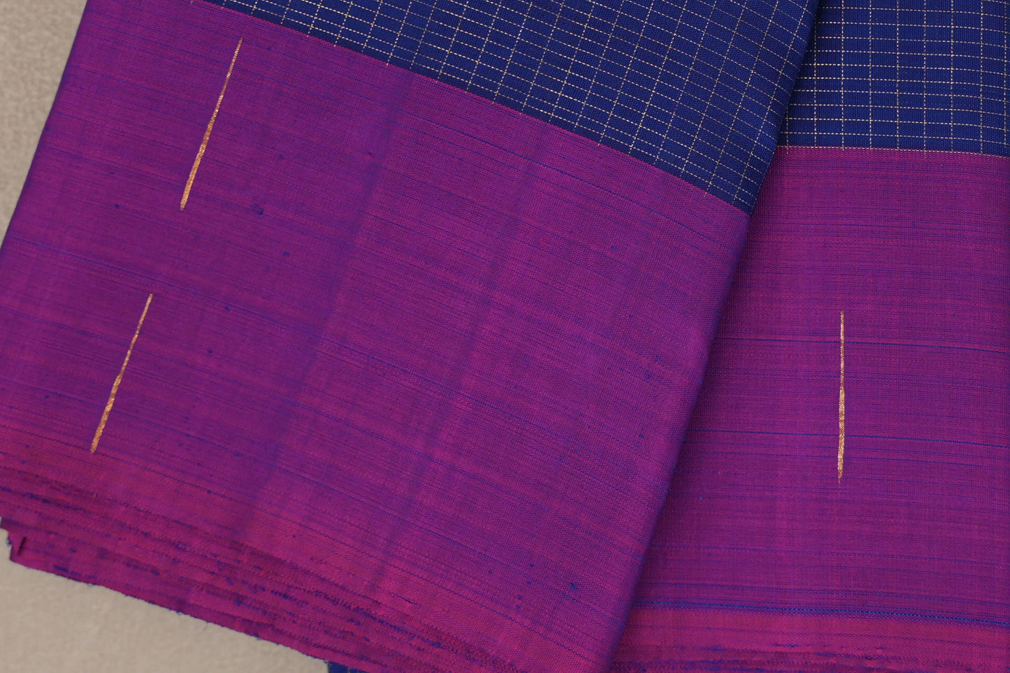 Deep Blue Plant Based Kanjivaram Silk Saree border