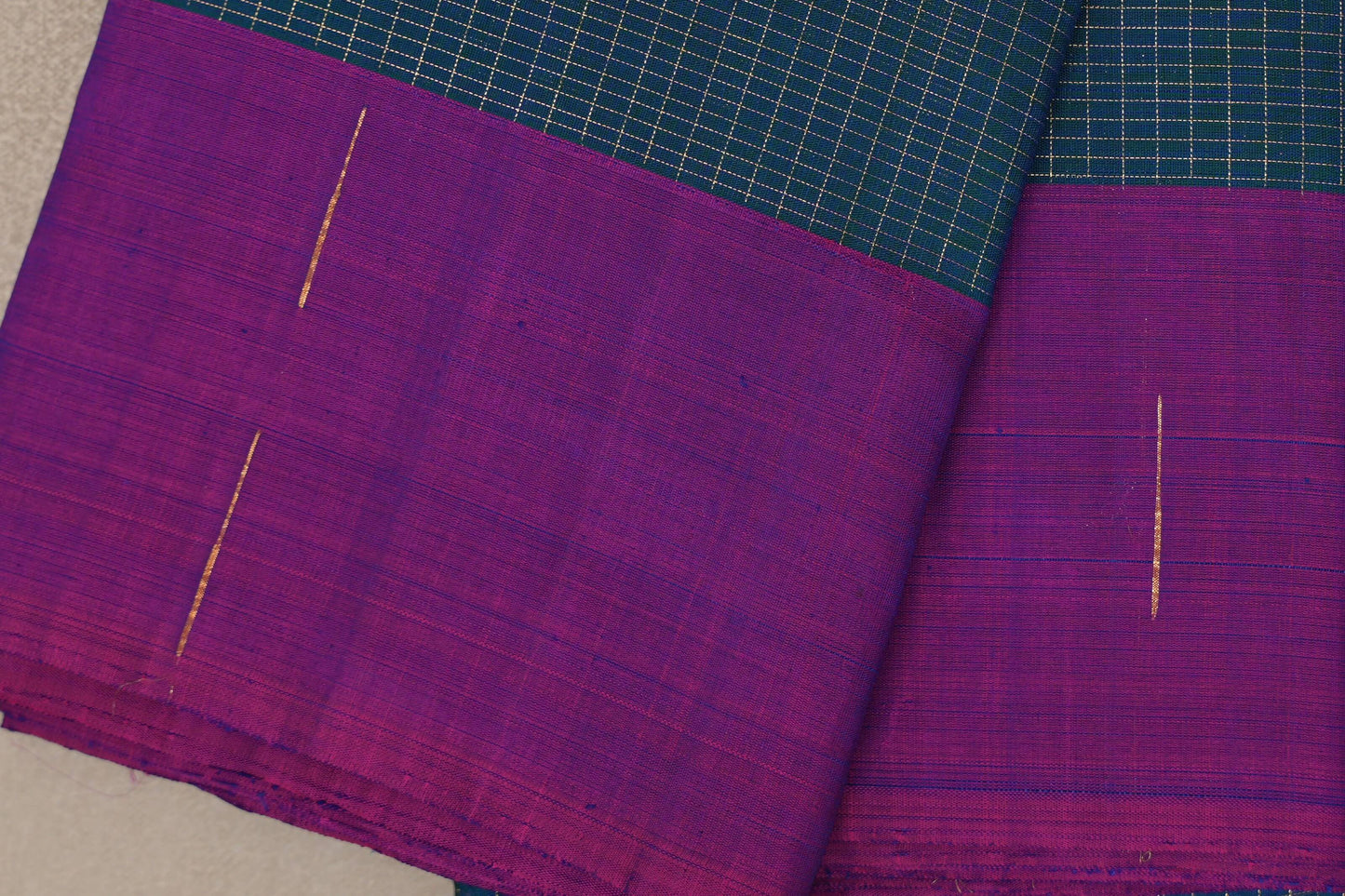 Peacock Blue Plant Based Kanjivaram Silk Saree border