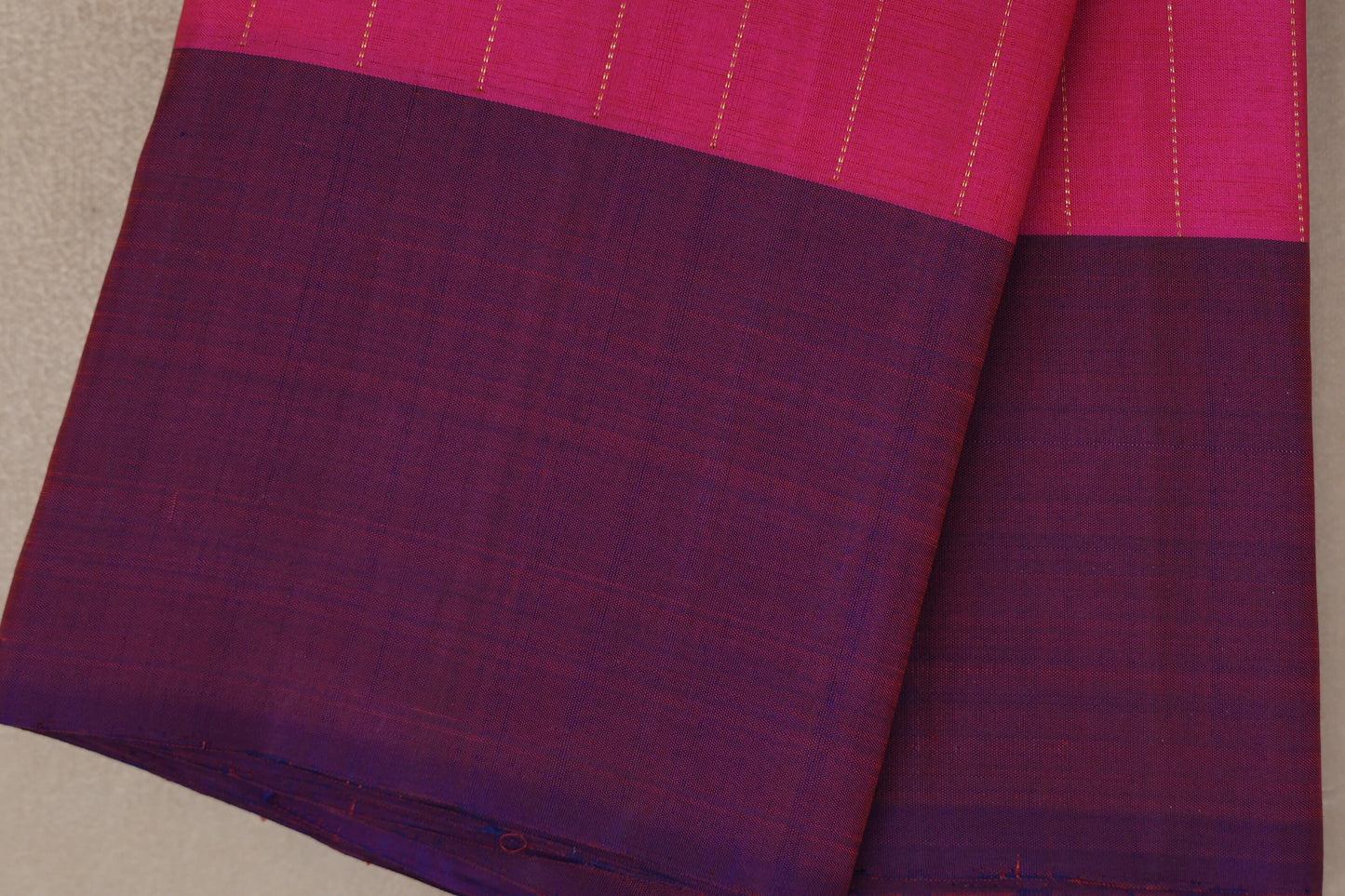 Bright Pink Plant Based Kanjivaram Silk Saree border