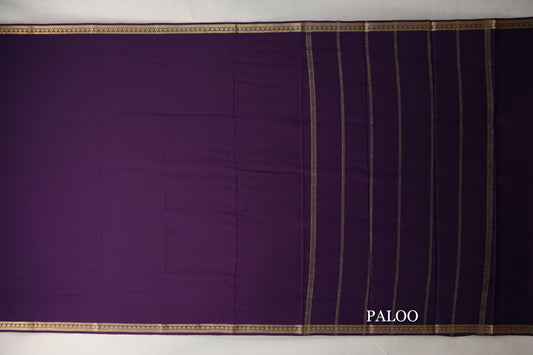 Deep Plum Purple CSG Mysore Silk Saree paloo