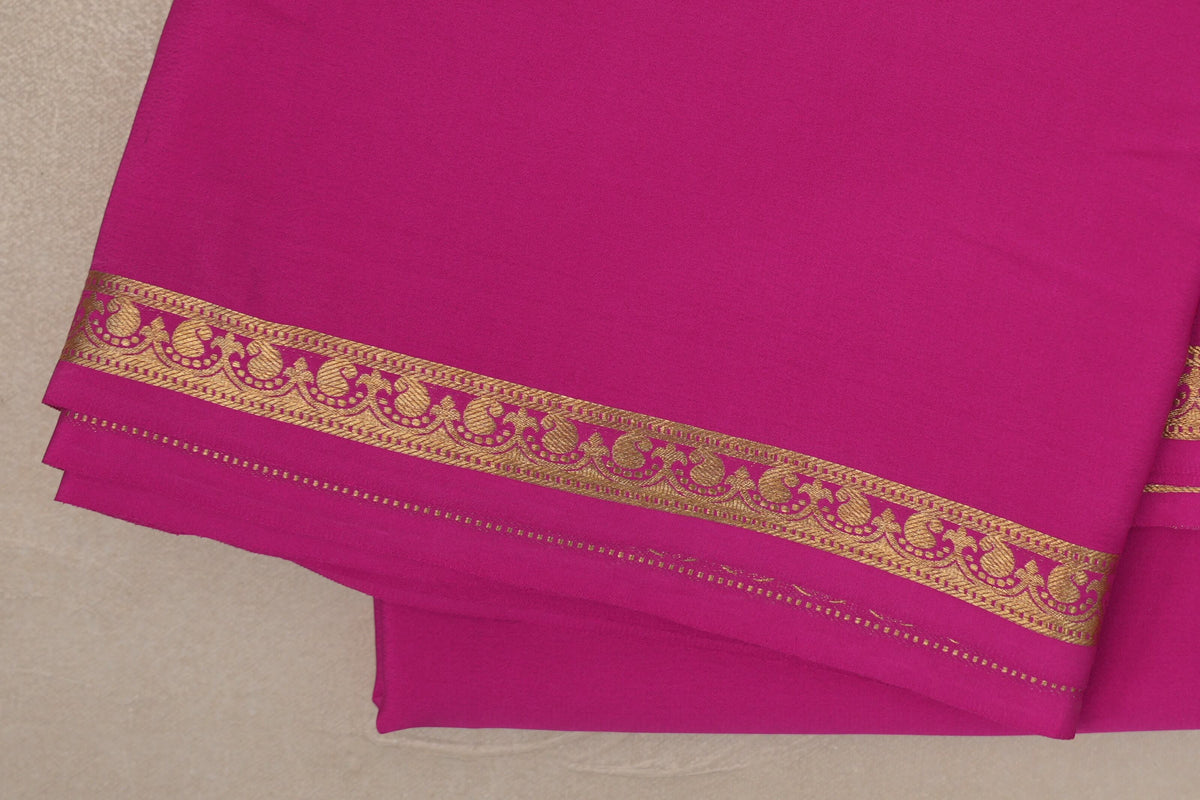 Bright Pink CSG Mysore Silk Saree border