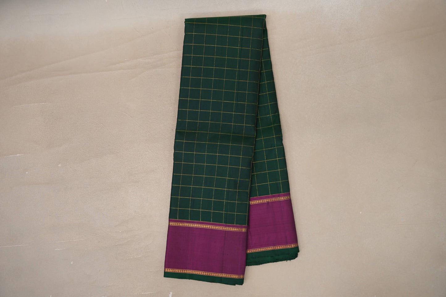 Deep Bottle Green with Deep magenta Vintage Kanjivaram Silk Saree by Shreenivas Silks