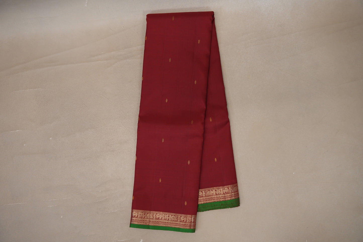 Deep Maroon Vintage Kanjivaram Silk Saree