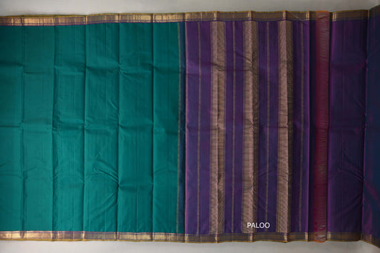 Peacock Green Vintage Kanjivaram Silk Saree by Shreenivas Silks paloo