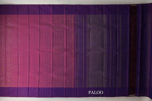 Dual Tone of Orange & Blue Vintage Kanjivaram Silk Saree paloo