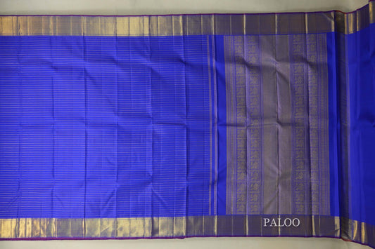 Royal Blue Heirloom Beldhary Kanjivaram Silk Saree paloo