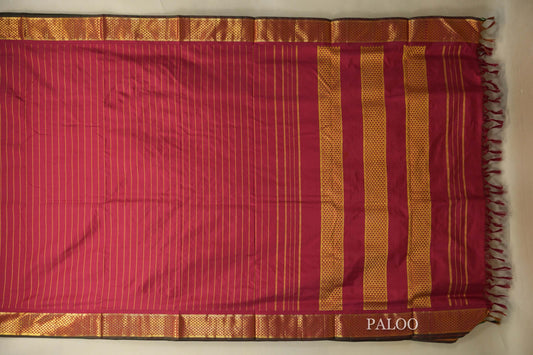 Deep Red Ten yards Beldhary silk paloo