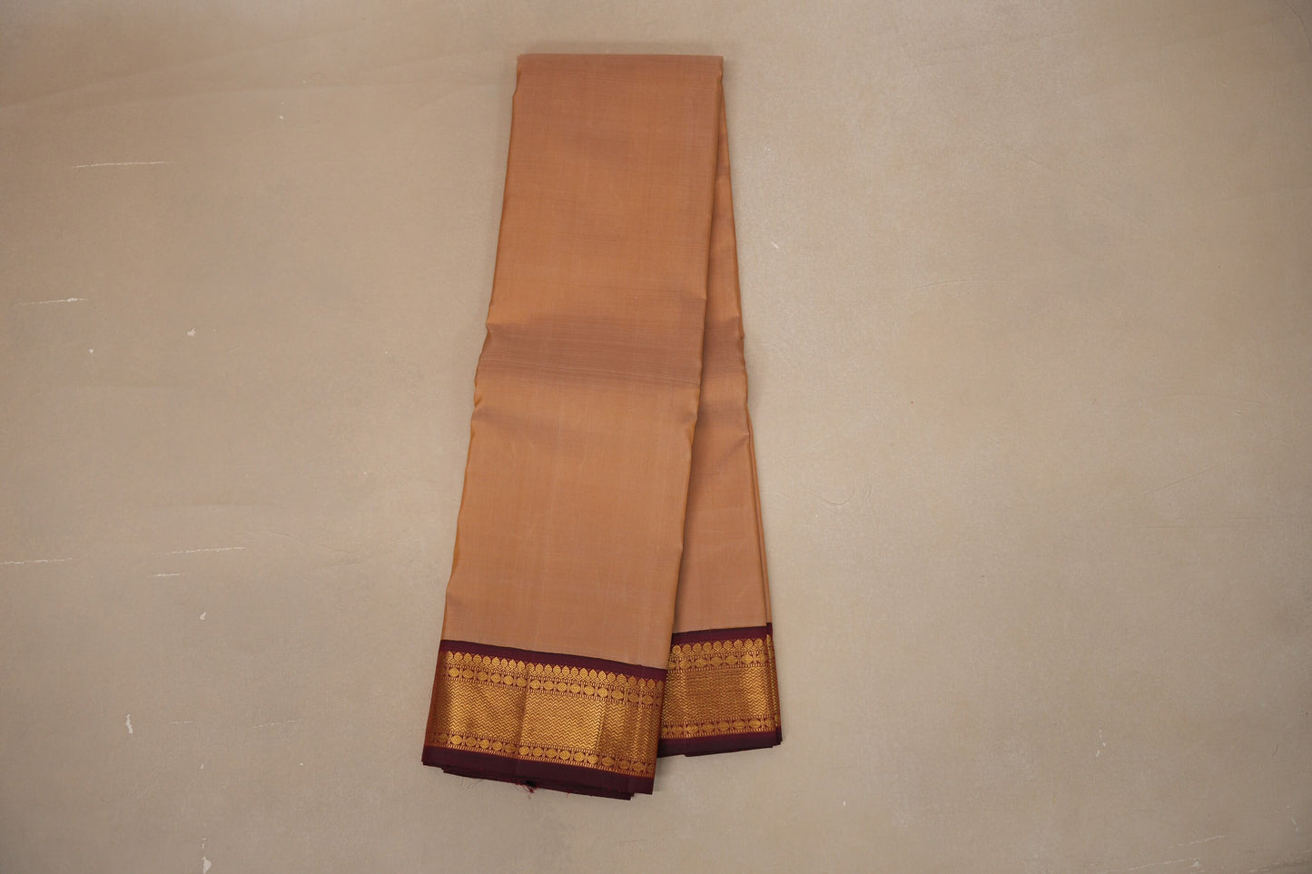 Beige Vintage Kanjivaram Silk Saree by Shreenivas Silks