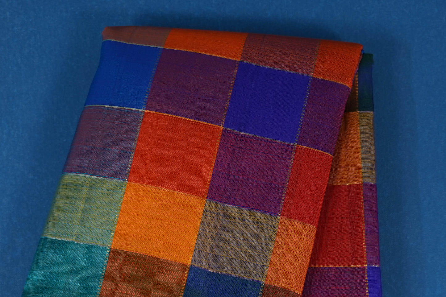 Checked vintage kanjivaram silk saree