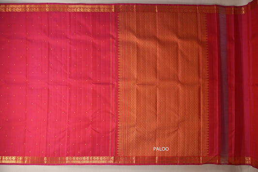 Rani Pink Vintage Kanjivaram Silk Saree by Shreenivas Silk paloo