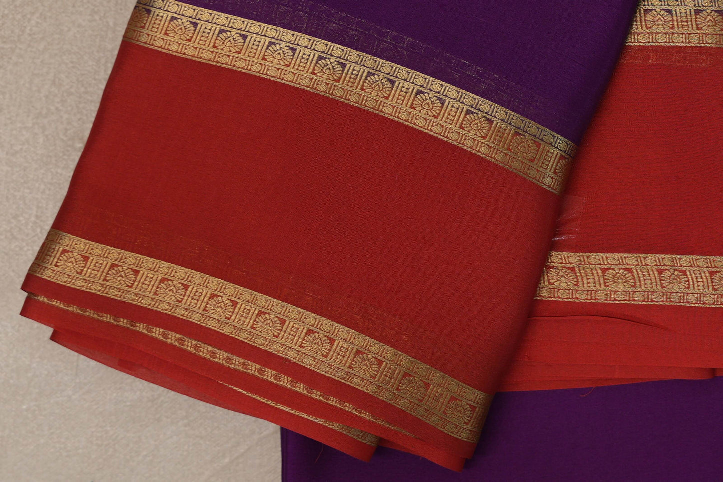 Violet Purple Borders Mysore Silk Saree borders