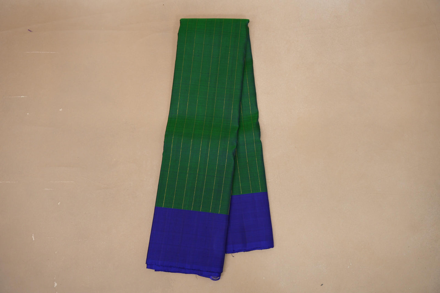 Emerald green with Royal blue border Vintage Kanjivaram Silk Saree by Shreenivas Silks PSSR018697