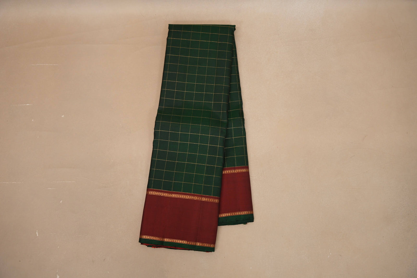 Deep bottle green with Reddish Maroon Vintage Kanjivaram Silk Saree by Shreenivas Silks PSSR018701
