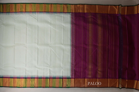 Pastel Green Vintage Kanjivaram Silk Saree paloo