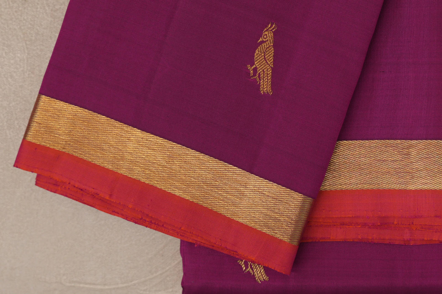 Deep Magenta Vintage Kanjivaram Silk Saree border