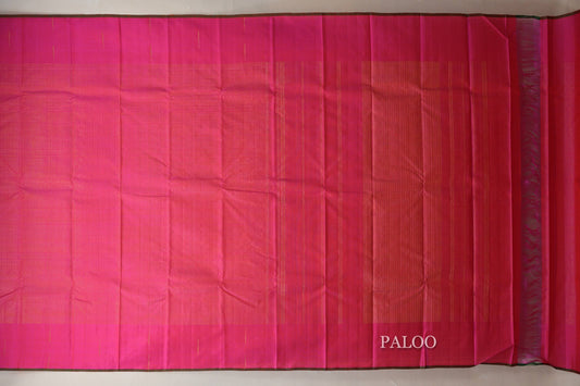 Rani Pink Vintage Kanjivaram Silk Saree paloo