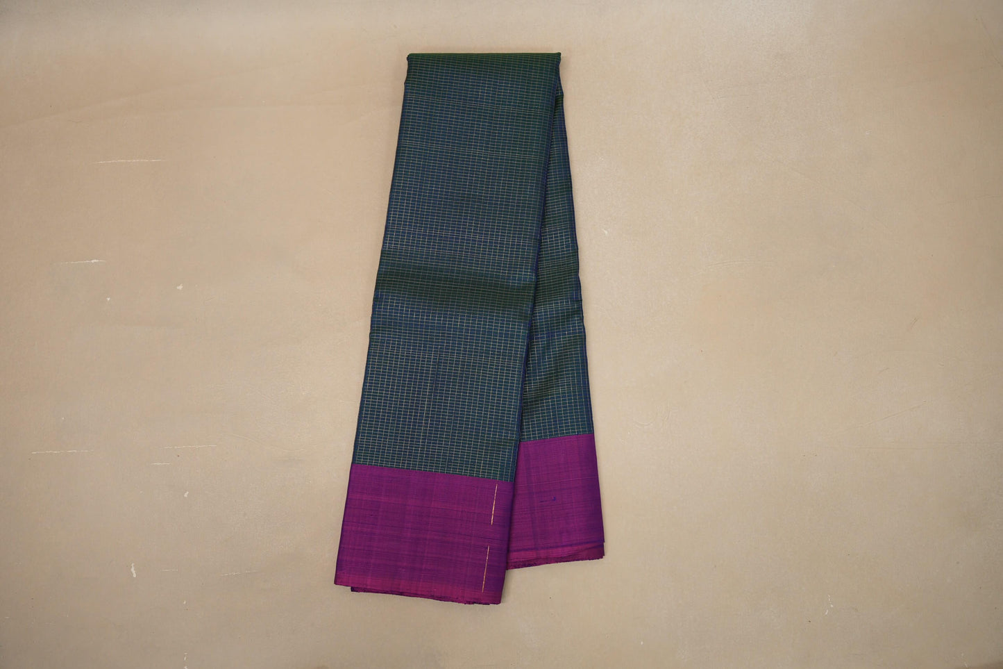 Dual Tone Peacock Blue and Green Vintage Kanjivaram Silk Saree By Shreenivas Silks PSSR018753 - Parisera