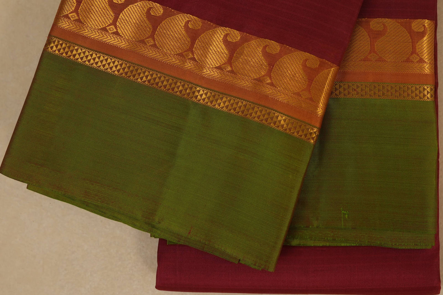 Maroon Light weight Kanchipuram Silk Saree border
