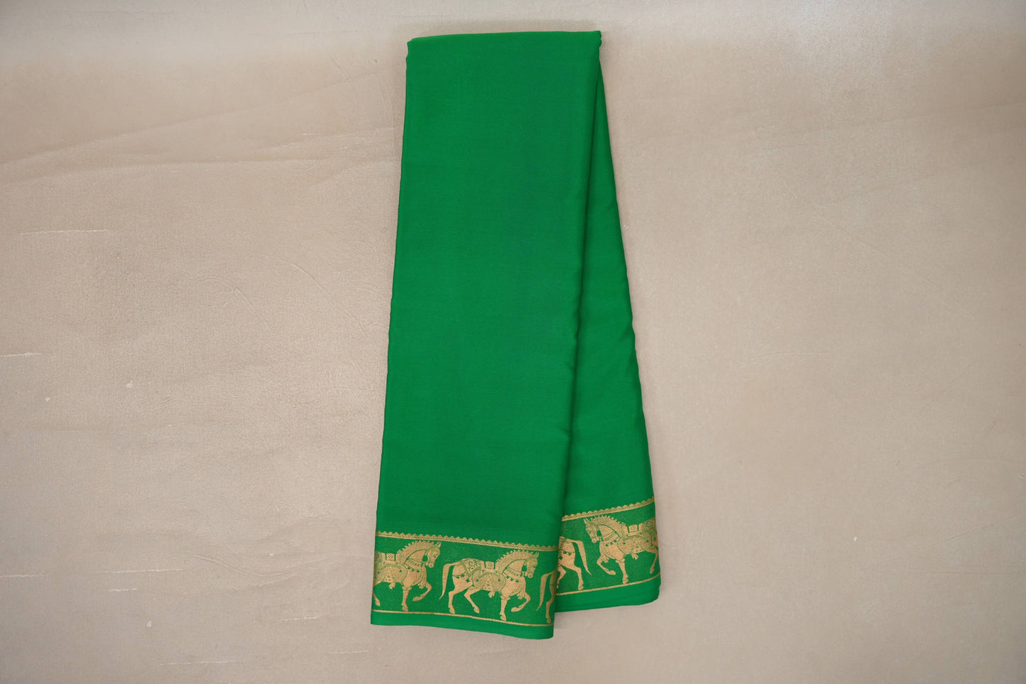 Parrot Green Mysore Silk Saree by Shreenivas Silks