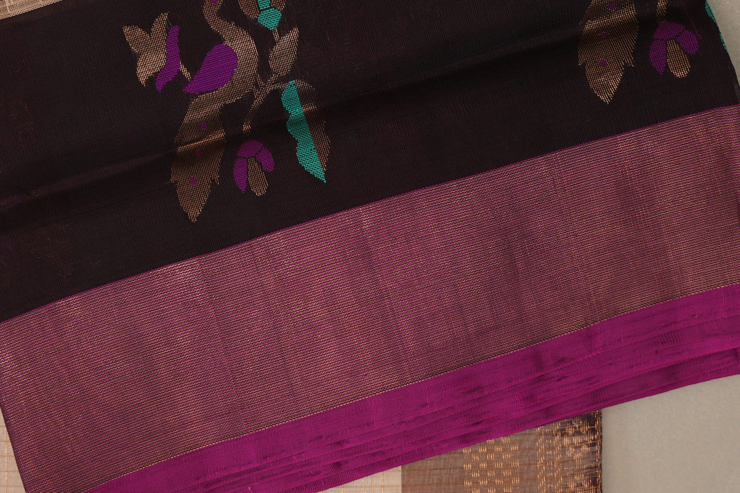 Sandal Cream Silk Cotton Saree border