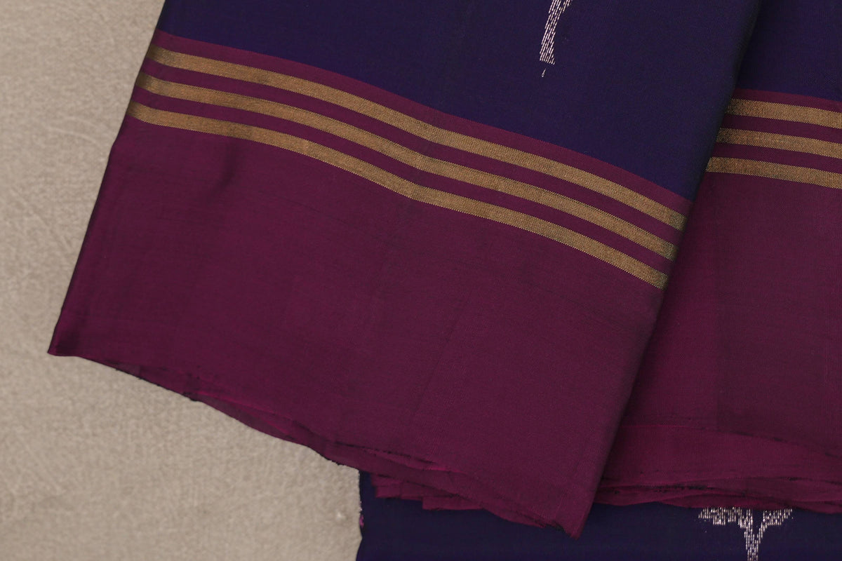 Deep Violet Purple Soft Silk Saree border zoom