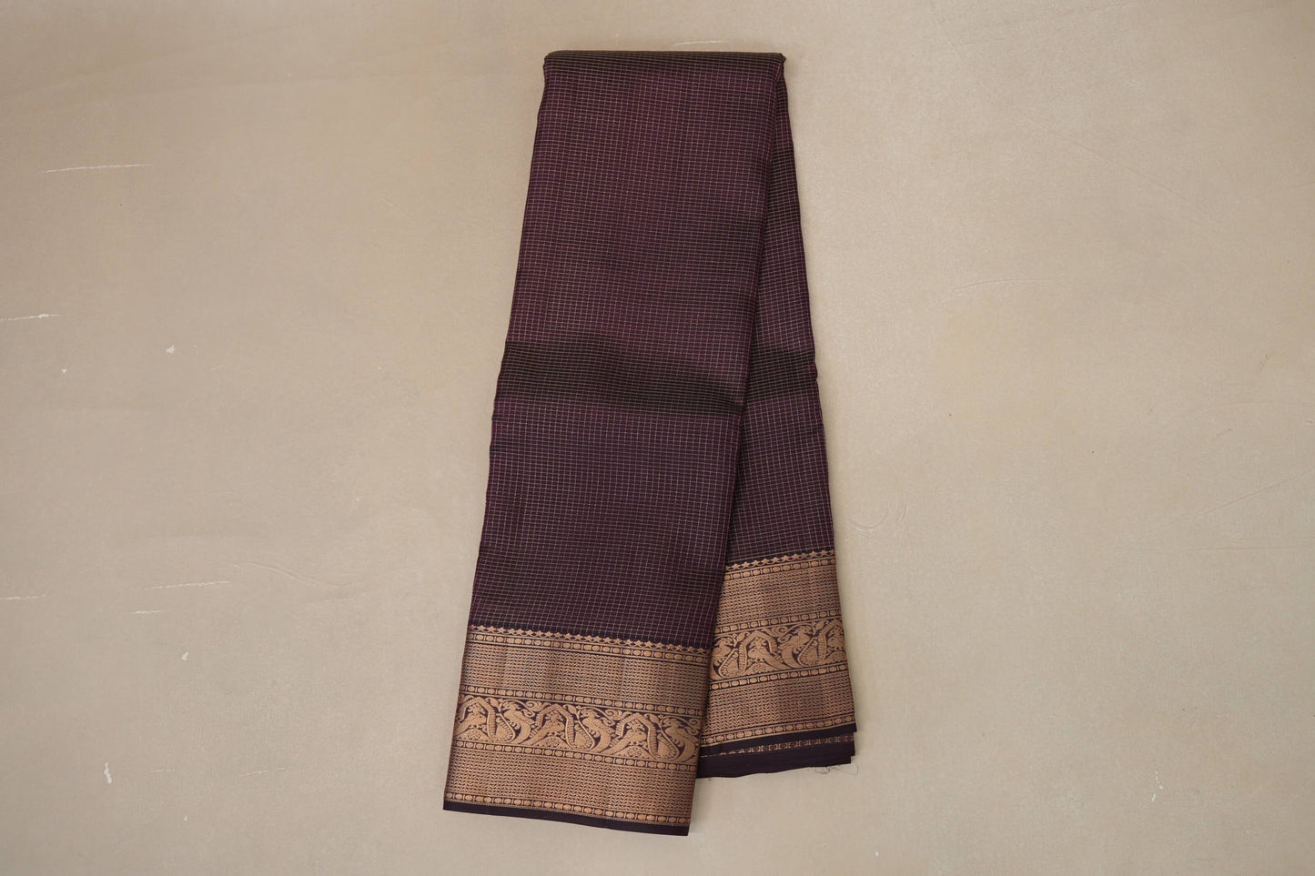 Plum purple Light Weight Kanjivaram Silk Saree by Shreenivas Silks PSSR018797 - Parisera