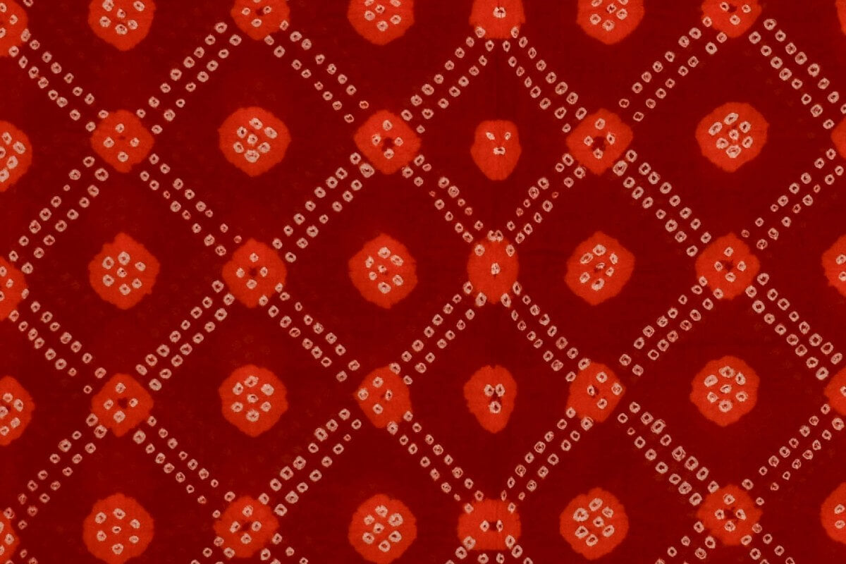 Maroon Mul Cotton Bandhani Saree with Orange Borders & Paloo – Comfortable & Stylish PSCK260122 - Parisera