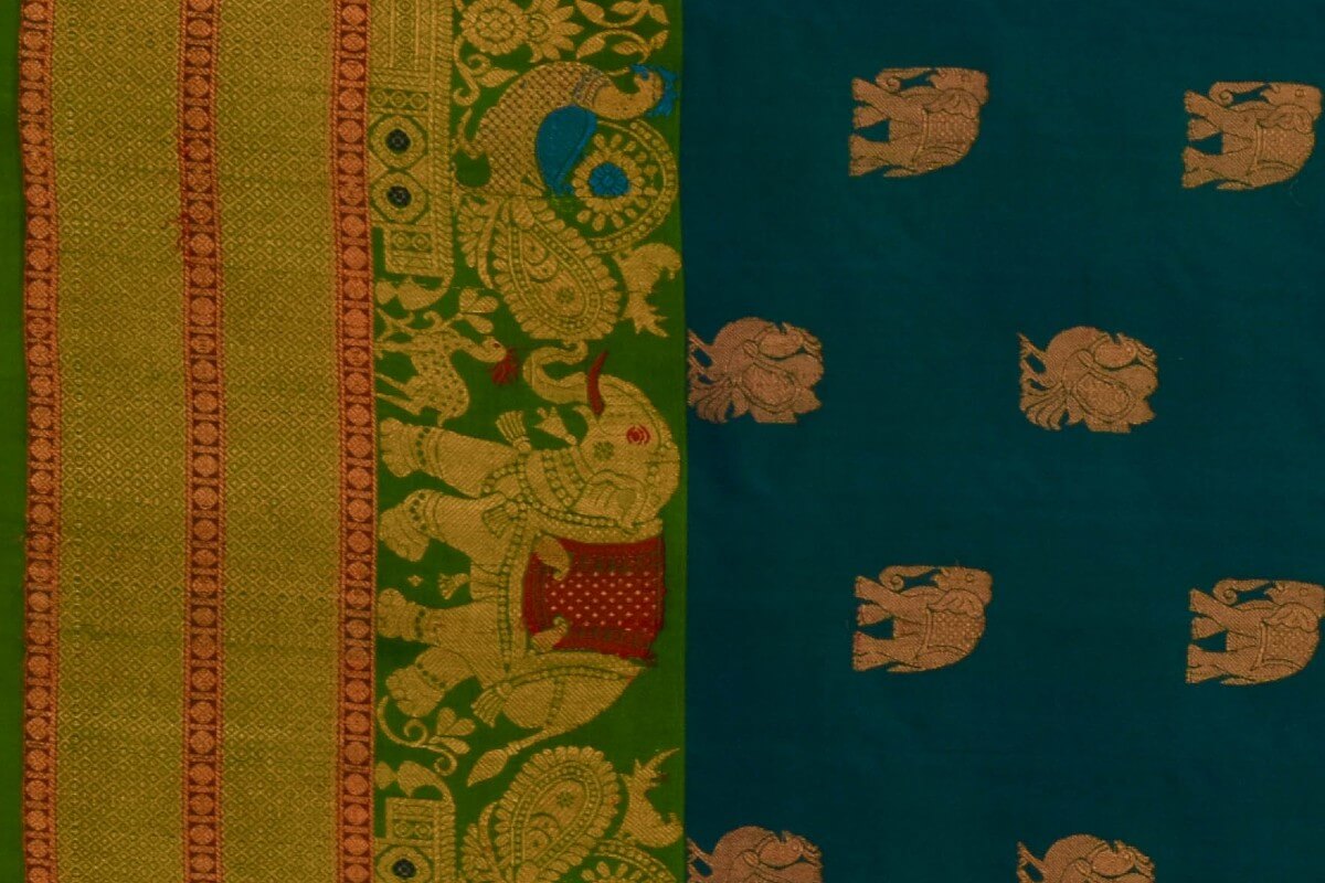 Gadwal silk sarees || Indo fabricPSIF060091 - Parisera