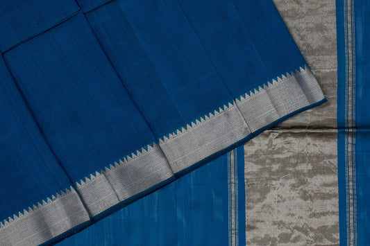 Silver Zari Mulberry Silk saree PSRB330086 - Parisera