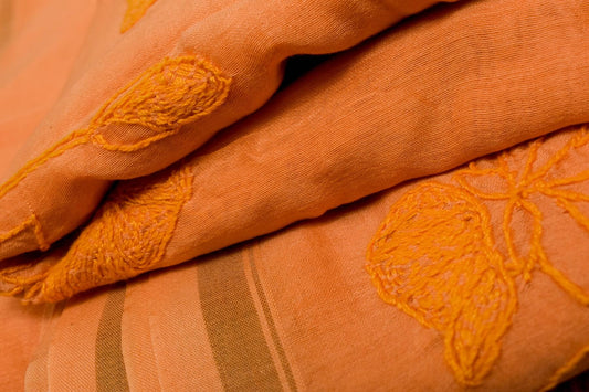 Chikankari Chanderi saree PSCO110112 - Parisera