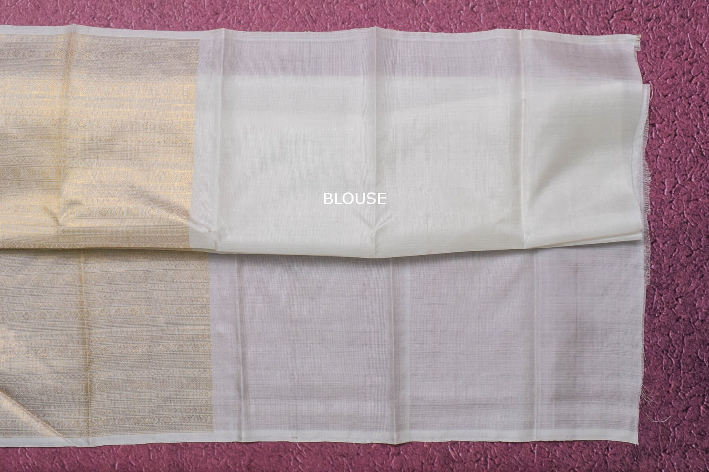 White Brocade Kanjivaram Silk Saree by Tharakaram PSTK04063