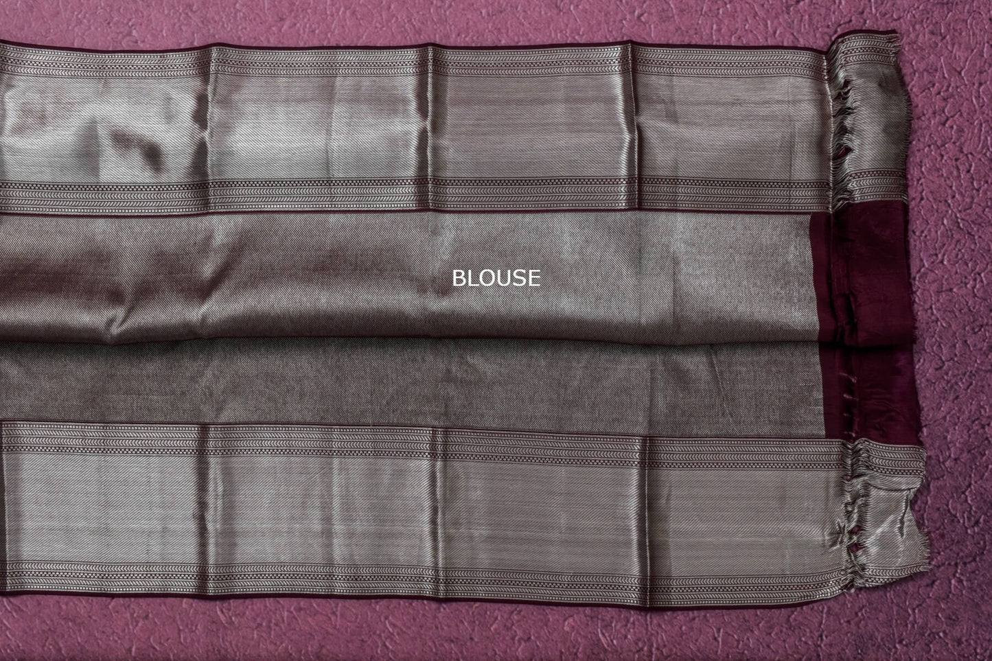 Deep Brown with Silver Zari Kanjivaram Silk Saree by Tharakaram PSTK04065