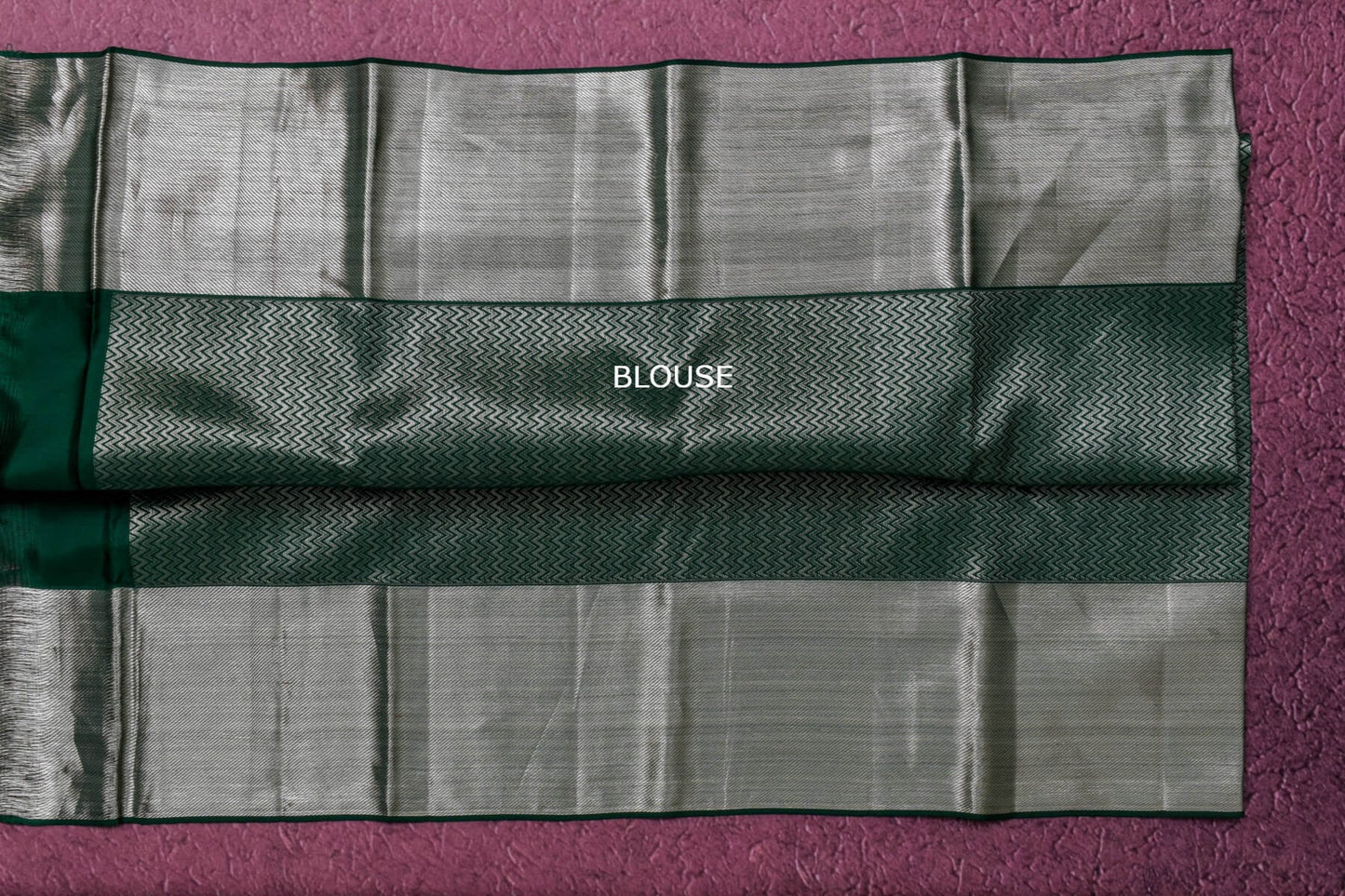 Deep Green with Silver Zari Kanjivaram Silk Saree by Tharakaram PSTK04066