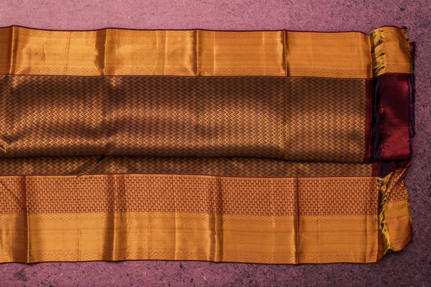 Deep Brown Kanjivaram Silk Saree by Tharakaram PSTK04085