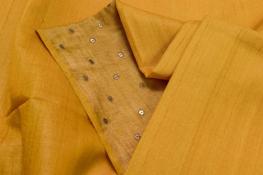Yellow Bhagalpuri Tussar Silk Saree by Chakor PSCK260238 - Parisera