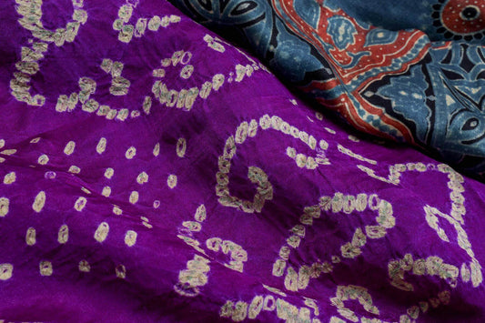 Bandhani/Ajrakh Gaji Silk Saree by Chakor PSCK260283 - Parisera