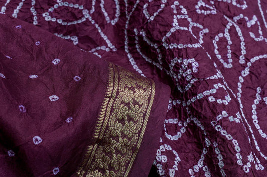 Bandhani Mulberry Silk Saree by Chakor PSCK260285 - Parisera