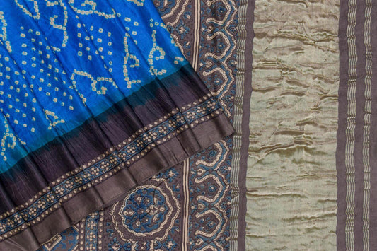 Bandhani/Ajrakh Gaji Silk Saree by Chakor PSCK260286 - Parisera