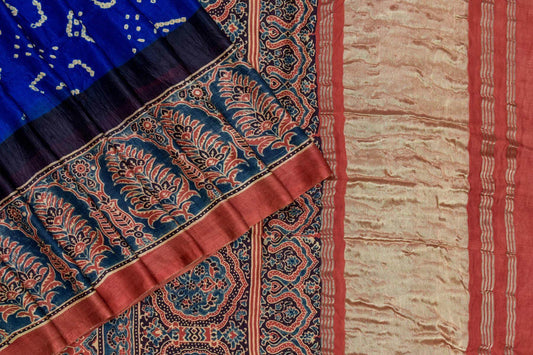 Bandhani/Ajrakh Gaji Silk Saree by Chakor PSCK260287 - Parisera