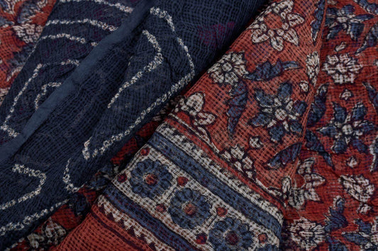 Bandhani || Ajrakh Kota Doria Saree by Chakor PSCK260290 - Parisera