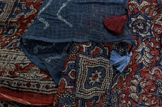 Bandhani/Ajrakh Kota Doria Saree by Chakor PSCK260291 - Parisera