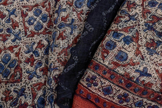 Bandhani/Ajrakh Kota Doria Saree by Chakor PSCK260292 - Parisera