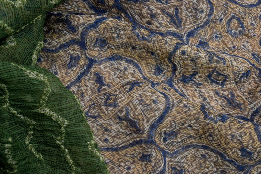 Bandhani/Ajrakh Kota Doria Saree by Chakor PSCK260293 - Parisera