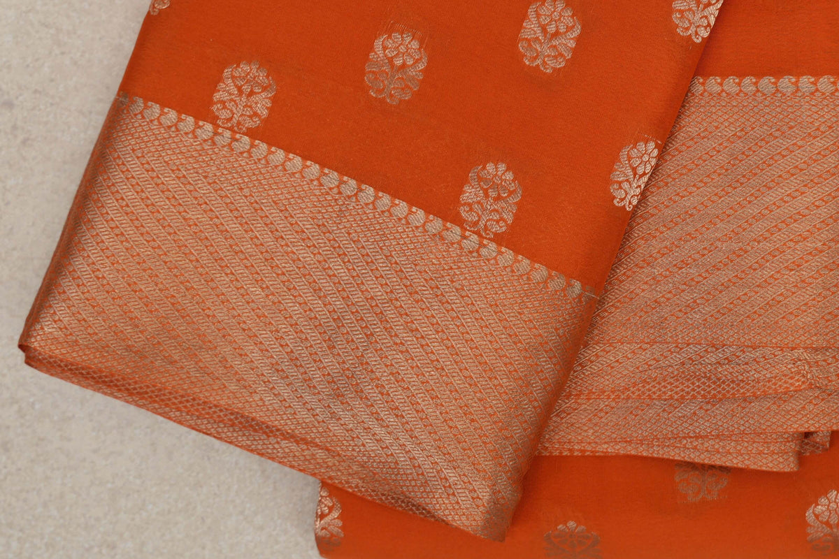 Burnt Orange Mysore Silk Saree by Shreenivas Silks PSSR0110359