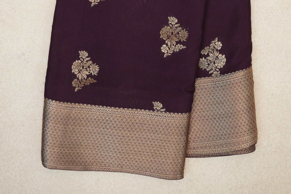 Deep Plum Purple Mysore Silk Saree by Shreenivas Silks PSSR0110391