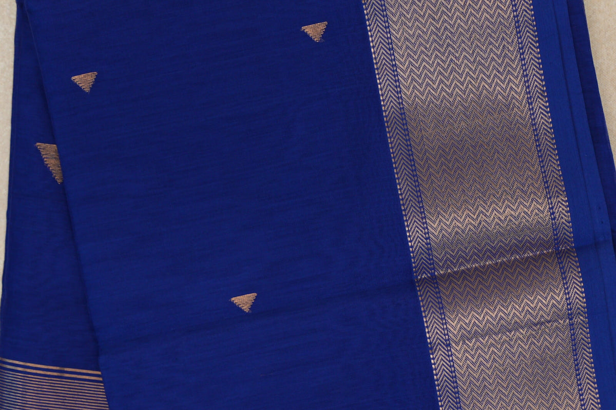 Deep Royal Blue Maheshwari Silk Cotton Saree by Shreenivas Silks PSSR0110584
