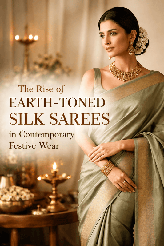 The rise of earth-toned silk sarees in contemporary festive wear
