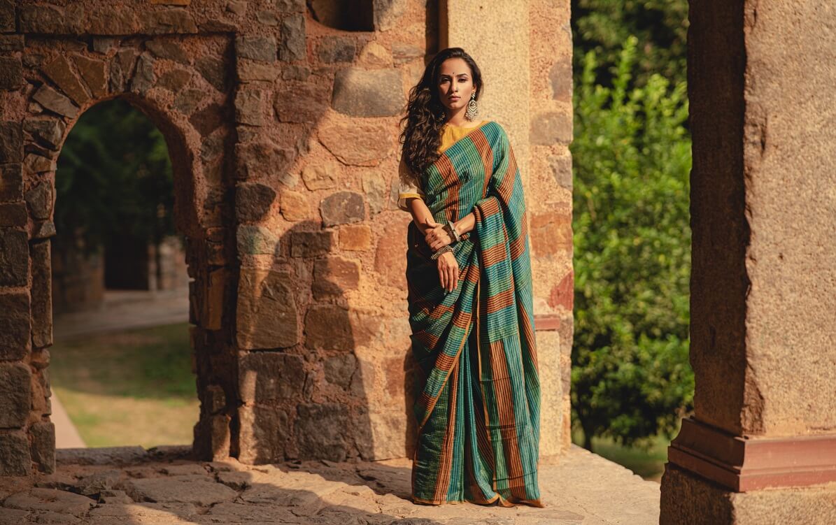 Hand Block Printed Cotton Sarees || Premium Cotton Sarees || Inheritance India - Parisera