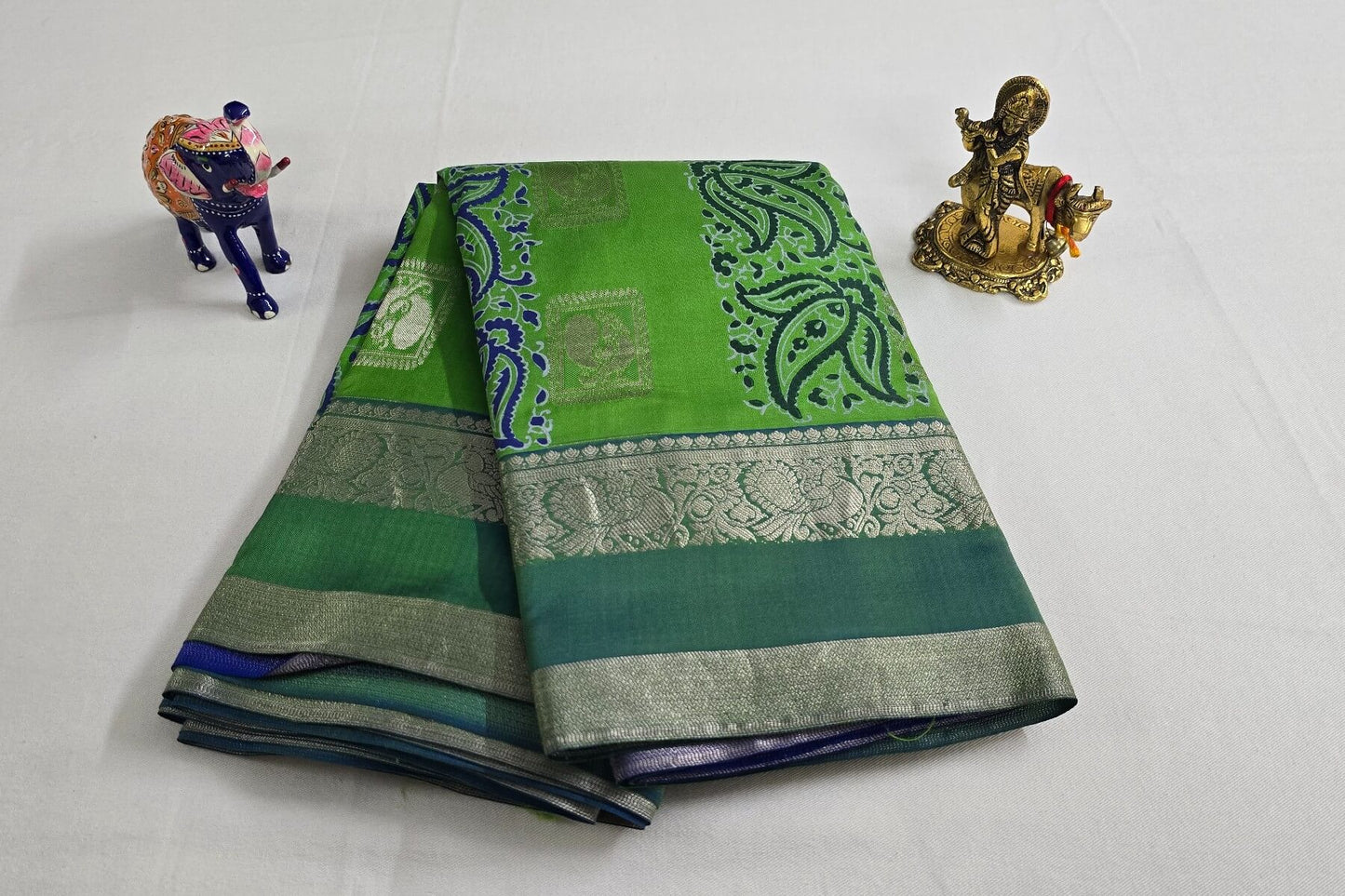 Block printed Light weight Kanjivaram Silk Saree by Shreenivas Silks PSSR015598
