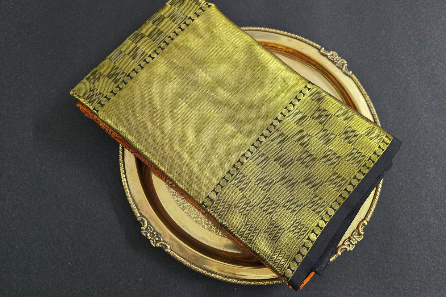 Bridal Rust Orange Kanjivaram Silk Saree by Tharakaram PSTK04068